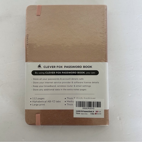 CLEVER FOX INTERNET PASSWORD BOOK NWT - Picture 3 of 7